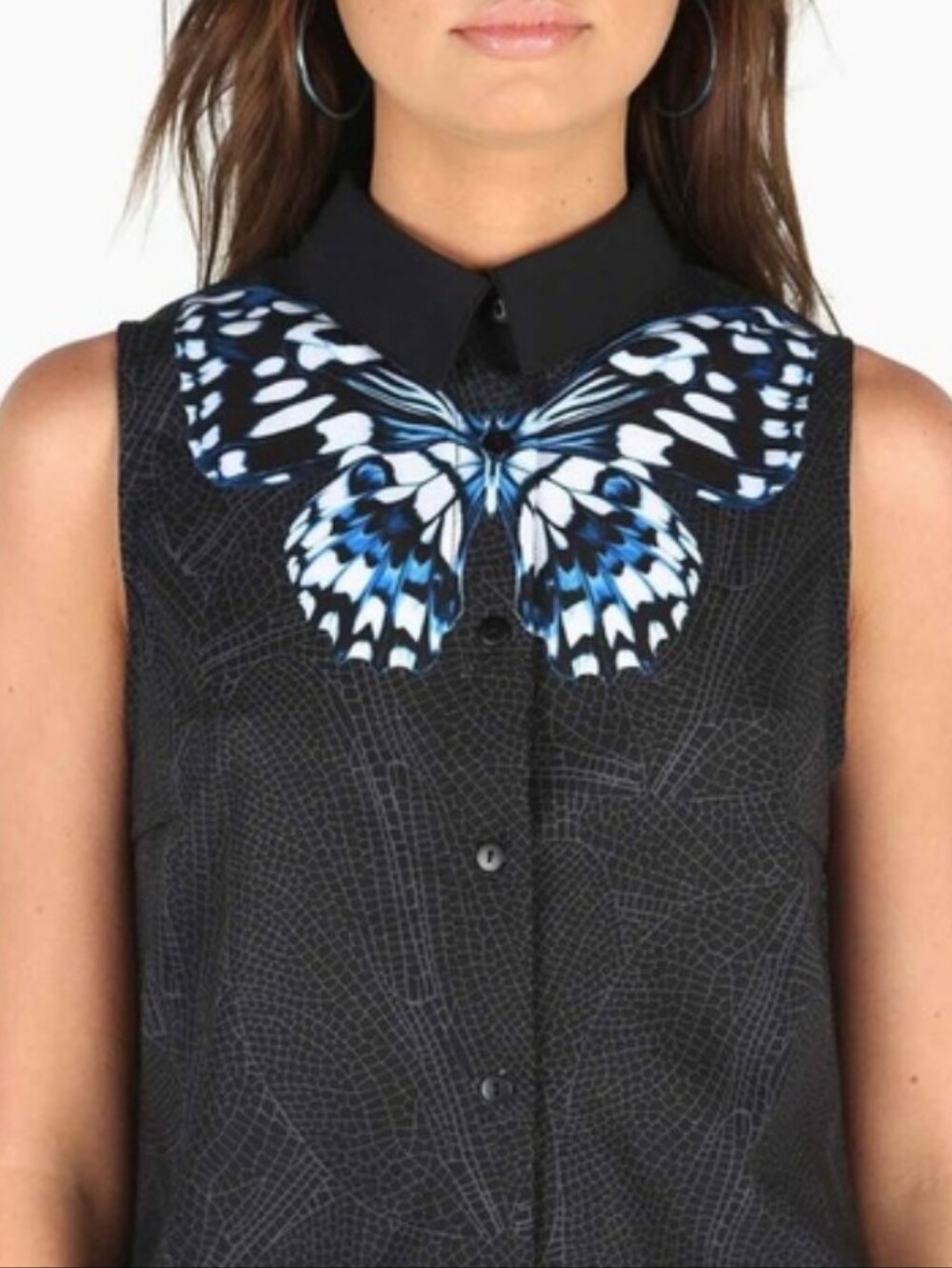 Blackmilk Butterfly & Insect Wing Queen B Business Time Button Up Shirt Large - Picture 2 of 10